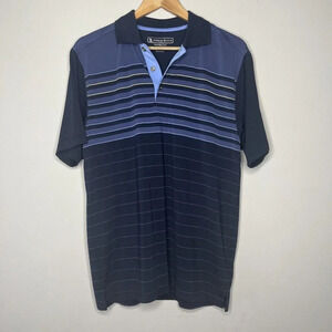 Pebble Beach Golf Polo Shirt Blue Stripes Sz Small Embroidered